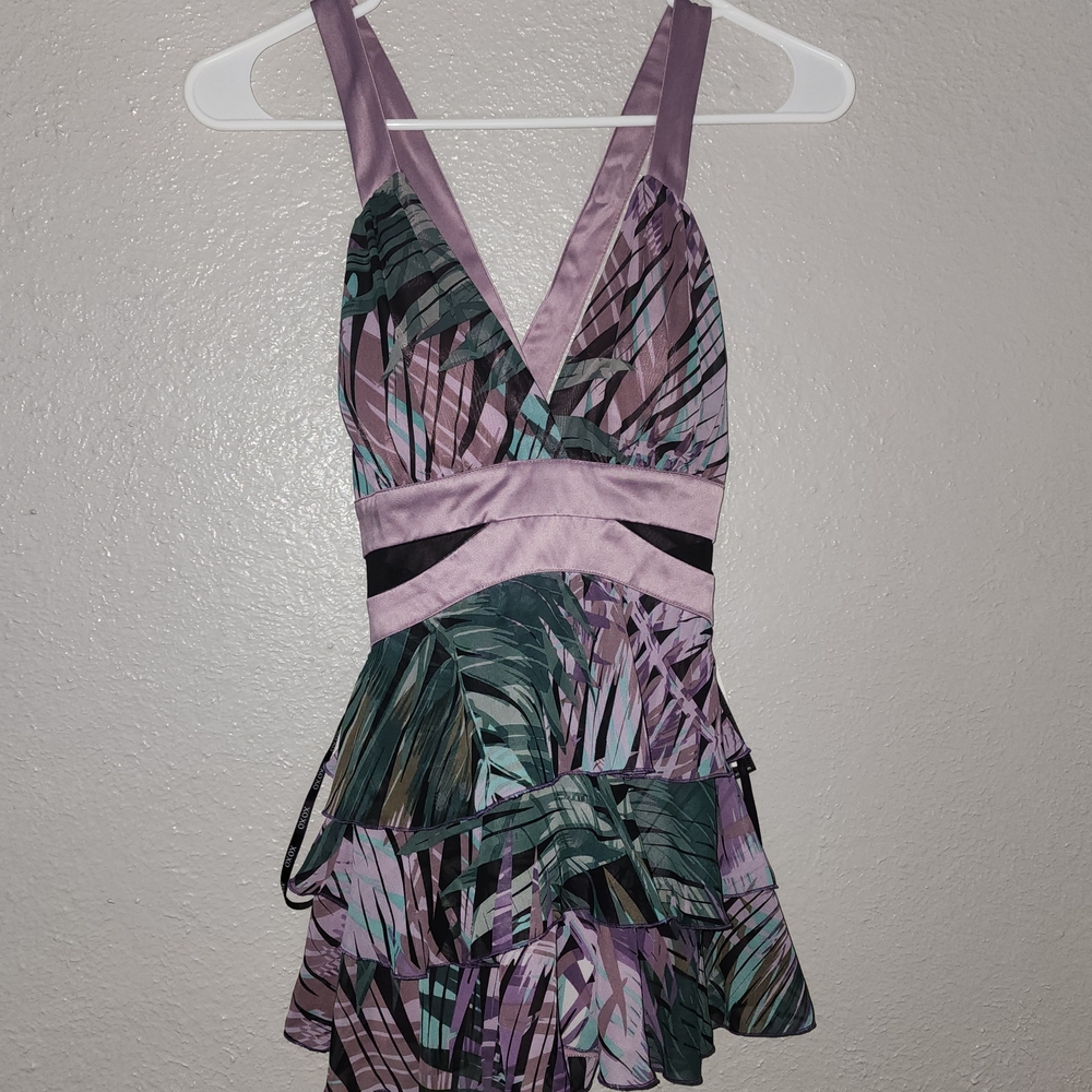 XOXO Lavender and Teal Patterned Top